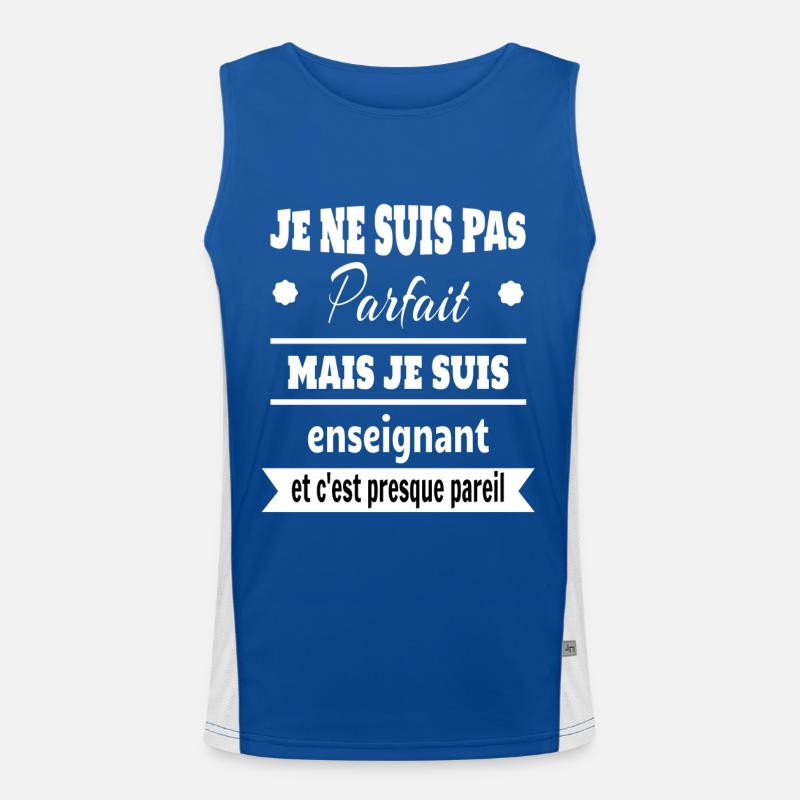 Pas parfait mais enseignant prof humour Débardeur respirant contrasté Homme 