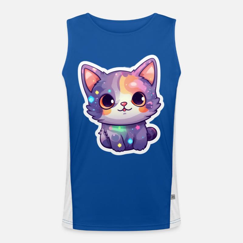 Un mignon petit chat dans l’espace Débardeur respirant contrasté Homme 