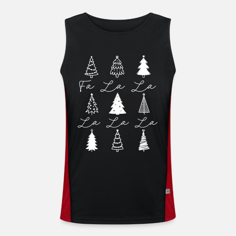 Weihnachtsbäume Fa la la Funktionelles Kontrast-Tank Top für Männer 