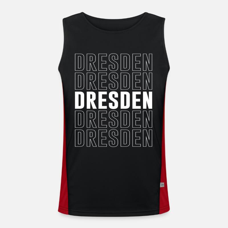 Dresden Scripture Germany - Men's Functional Contrast Tank Top  - black/red