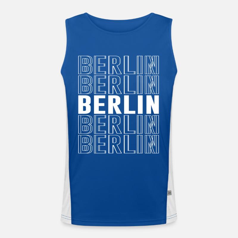 Berlin Font Germany Men's Functional Contrast Tank Top 