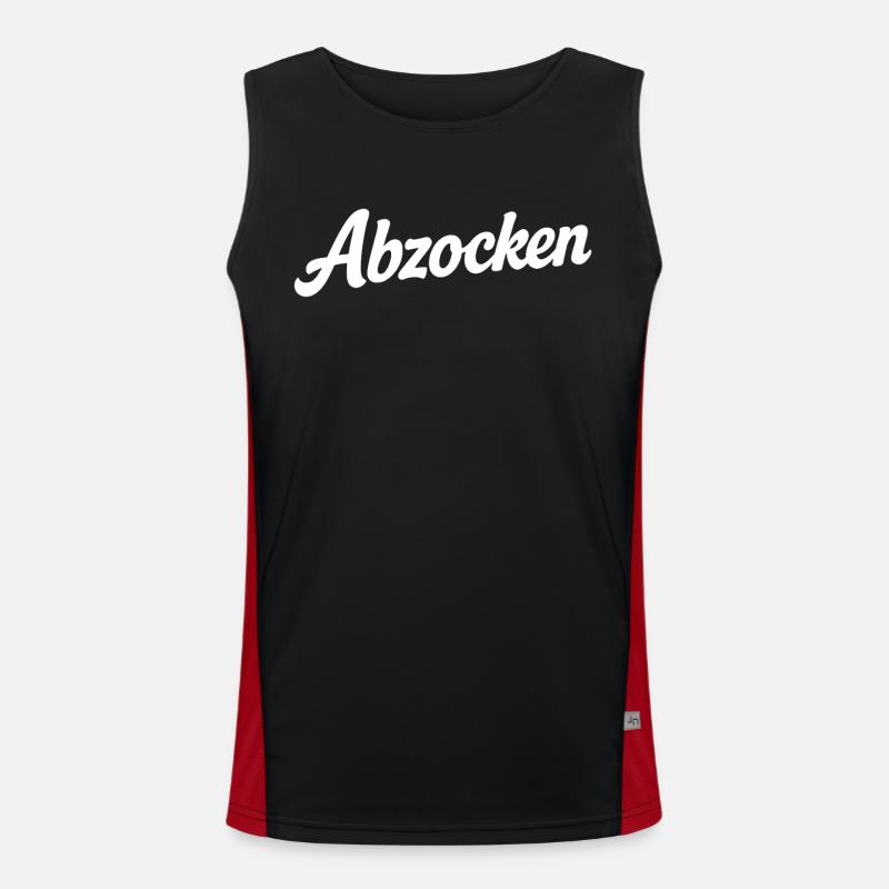 Rip-Off – Deceptive Packaging & Shrinkflation Statement - Men's Functional Contrast Tank Top - black/red