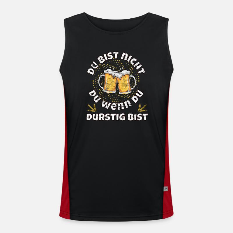 Du bist nicht du wenn du durstig bist Funktionelles Kontrast-Tank Top für Männer 