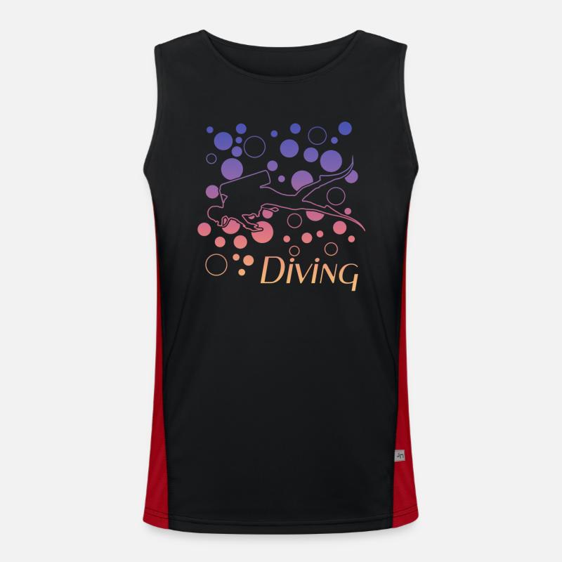 diving tauchen Funktionelles Kontrast-Tank Top für Männer 
