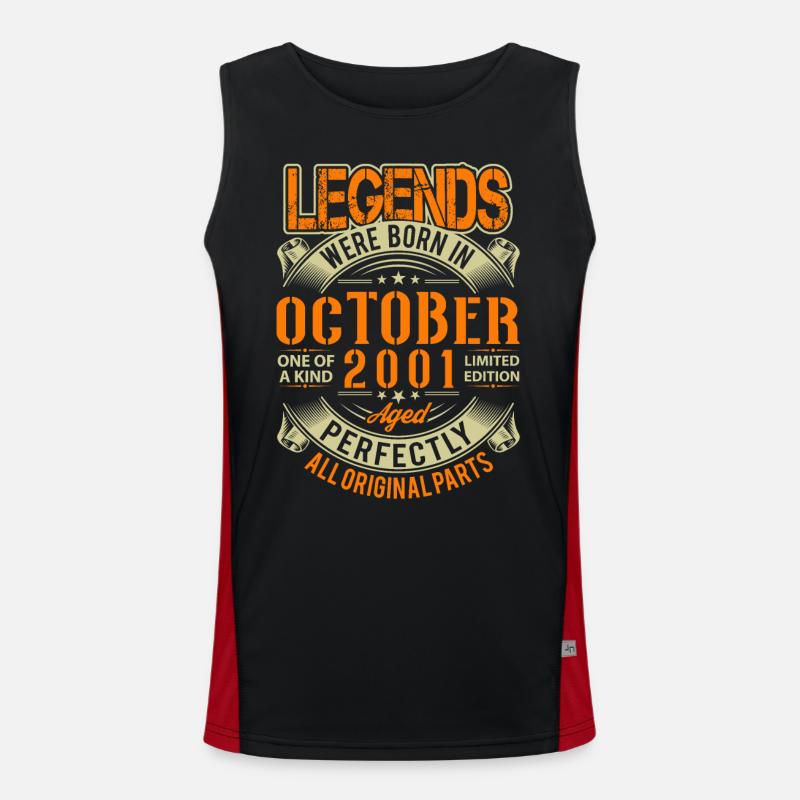 2001 Oktober Geburtstag Legende Funktionelles Kontrast-Tank Top für Männer 