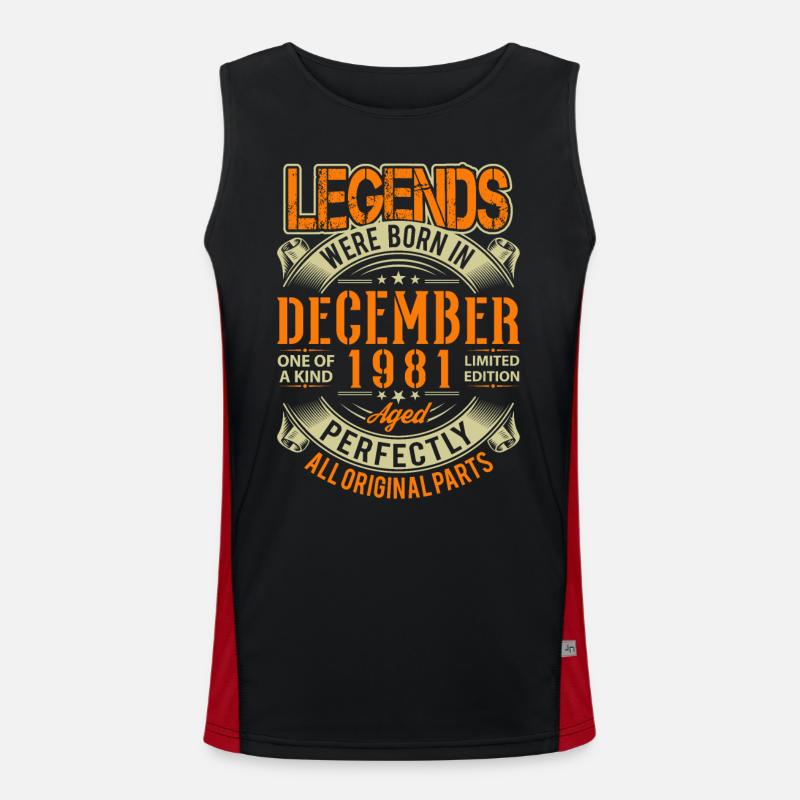 1981 December Birthday Legend Men's Functional Contrast Tank Top 