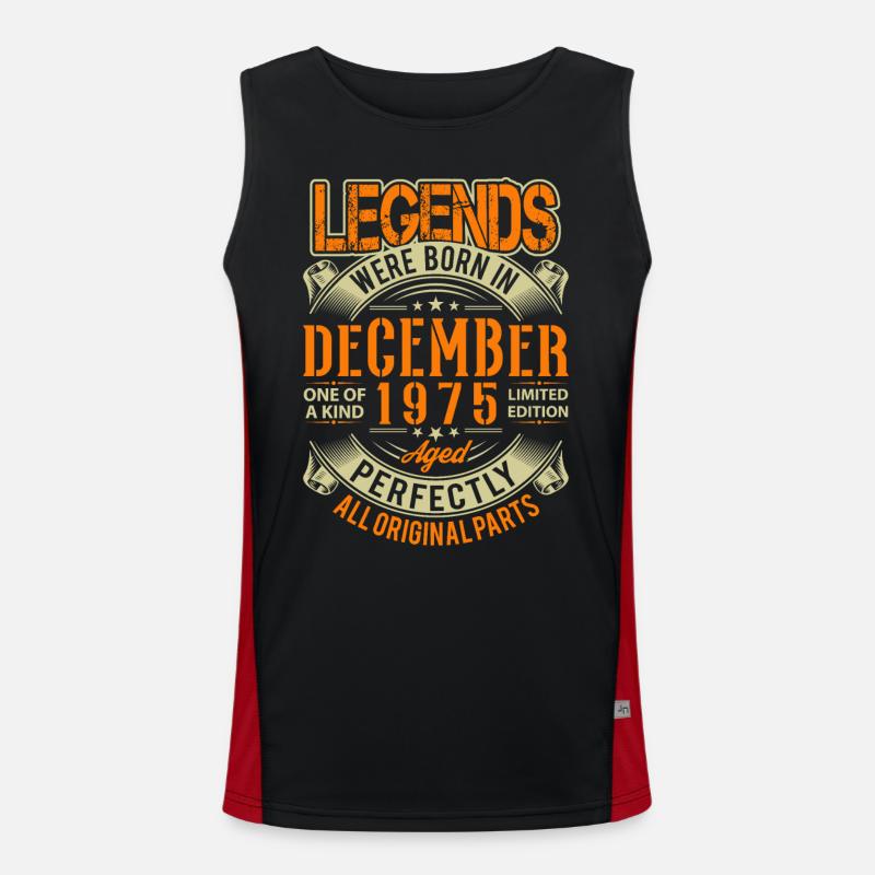1975 Décembre Birthday Legend Débardeur respirant contrasté Homme 
