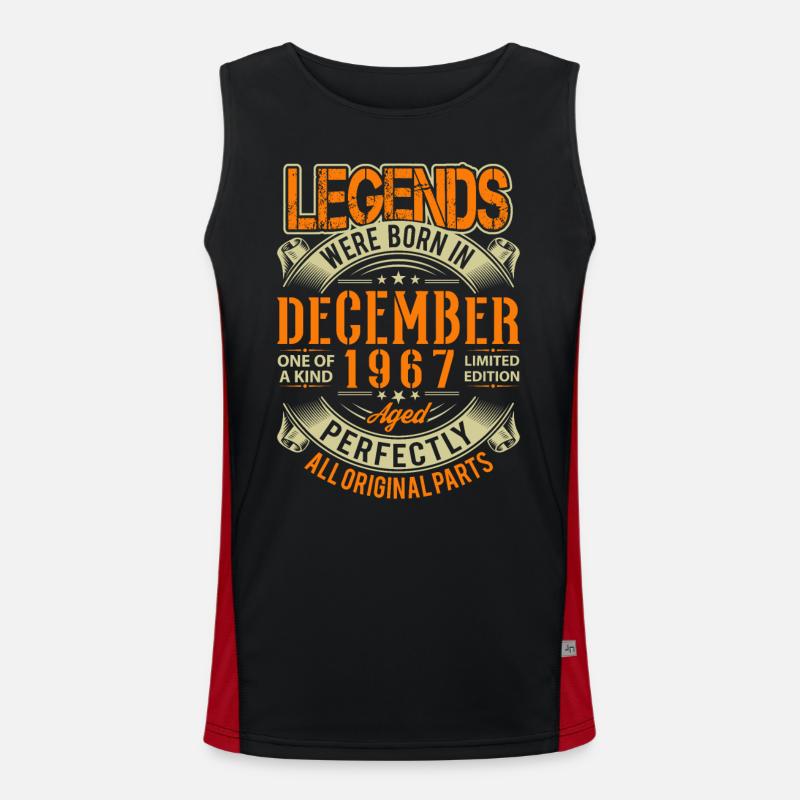 1967 Dezember Geburtstag Legende Funktionelles Kontrast-Tank Top für Männer 