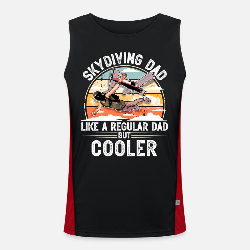 Skydiving Parachuting Parachute - Men's Functional Contrast Tank Top  - black/red