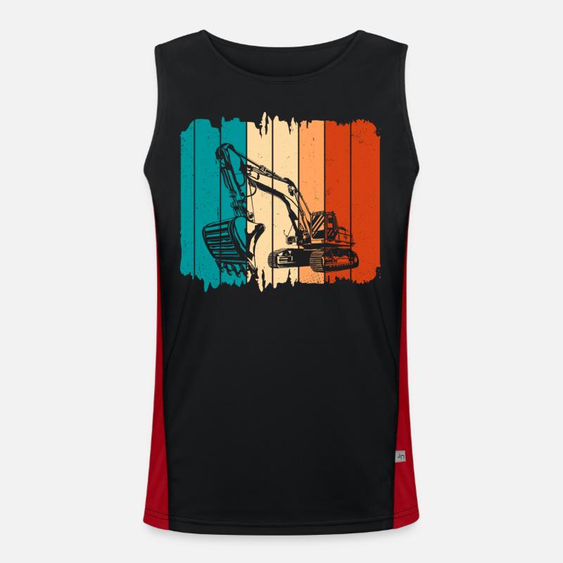 Excavator - Men's Functional Contrast Tank Top  - black/red