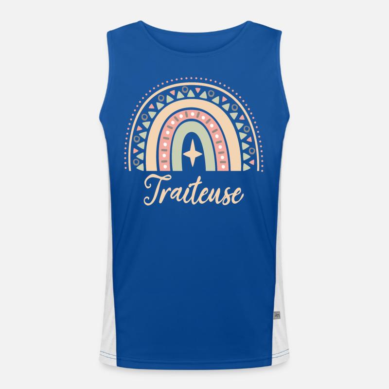 Cadeau Traiteuse. Boho Rainbow traiteuse. Débardeur respirant contrasté Homme 