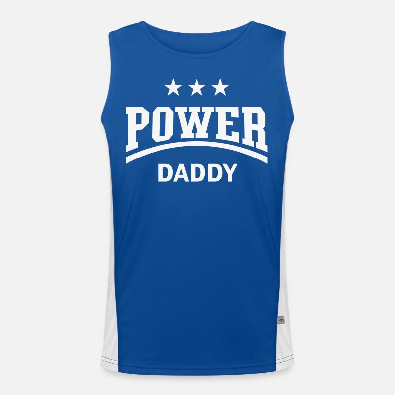 Power Daddy (Papa, Papi, Vater, Vatertag / White) Funktionelles Kontrast-Tank Top für Männer 