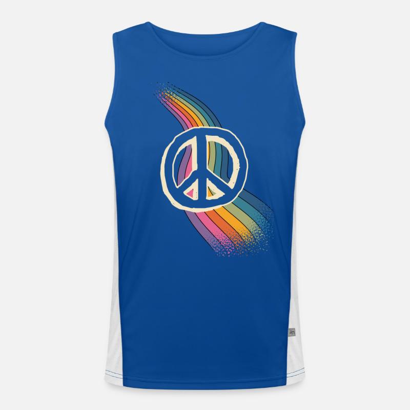 Peacezeichen Friedenszeichen Funktionelles Kontrast-Tank Top für Männer 
