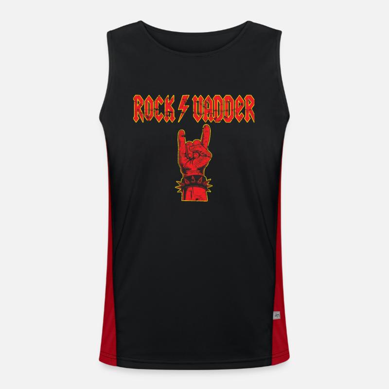 Vatertag Rockvadder Teufelsgruß Funktionelles Kontrast-Tank Top für Männer 