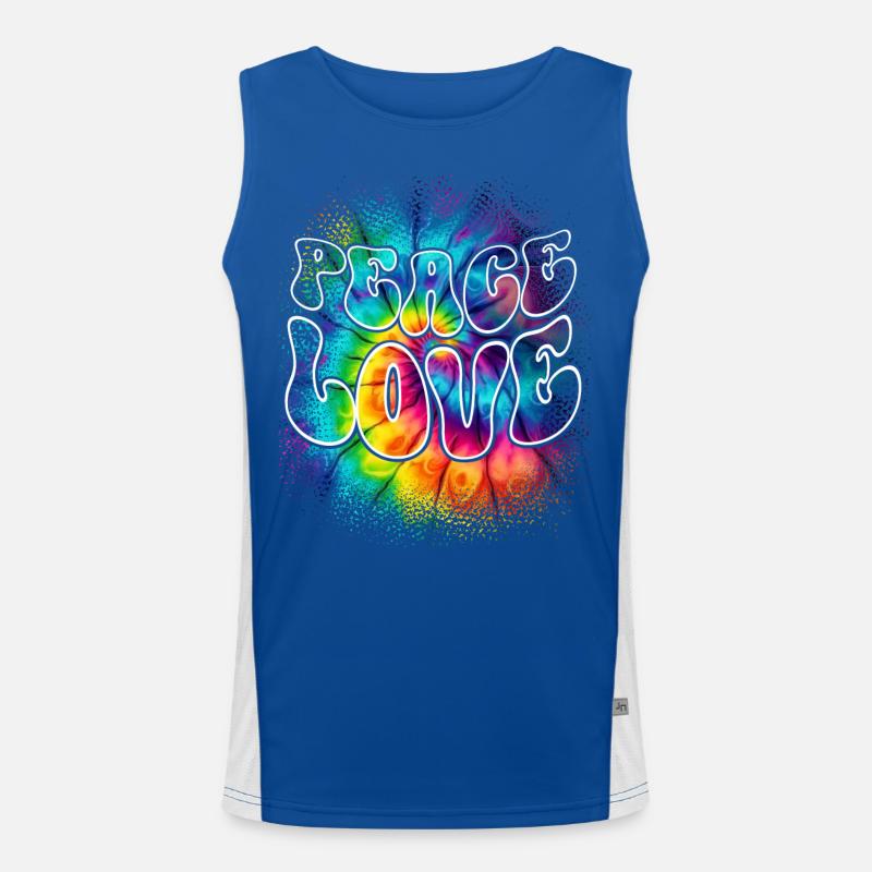 Peace Love Tie Dye Débardeur respirant contrasté Homme 