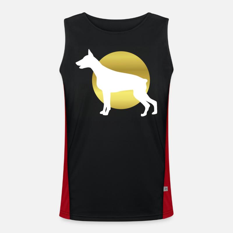 Dobermann Funktionelles Kontrast-Tank Top für Männer 