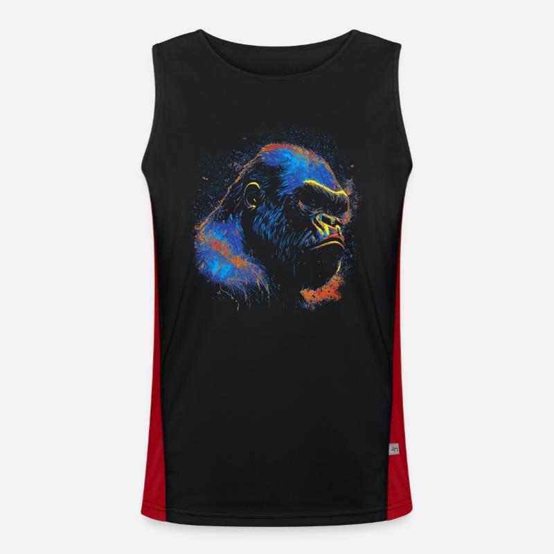 Colored Gorilla Head Men's Functional Contrast Tank Top 