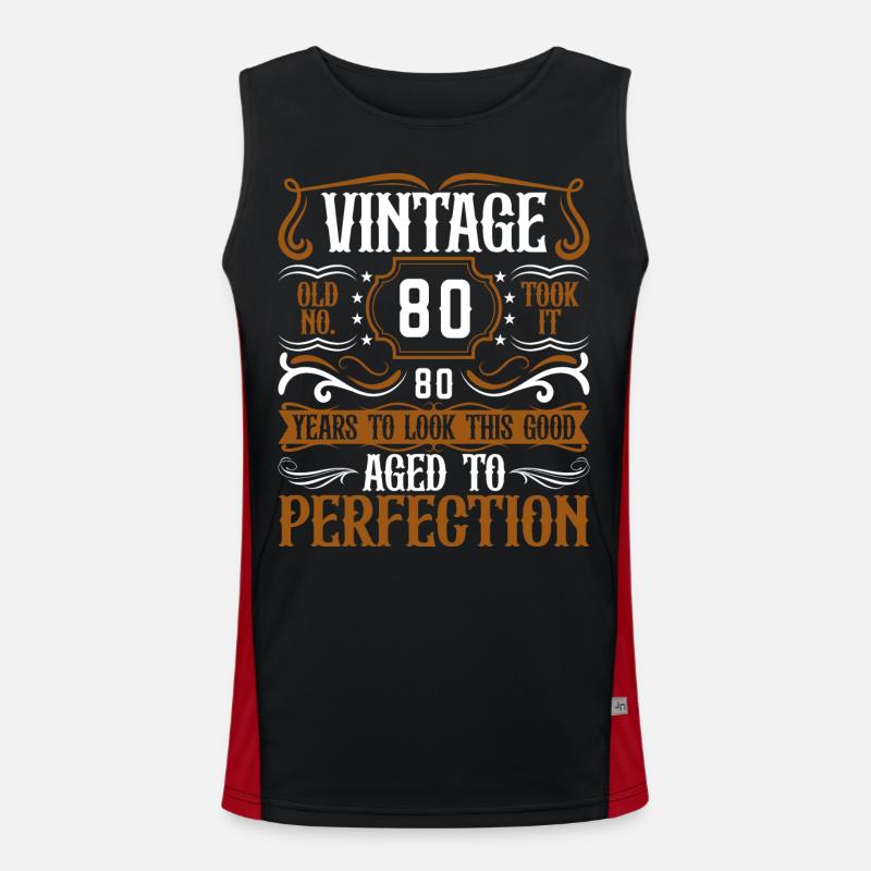 80e anniversaire Vintage Rétro Débardeur respirant contrasté Homme 