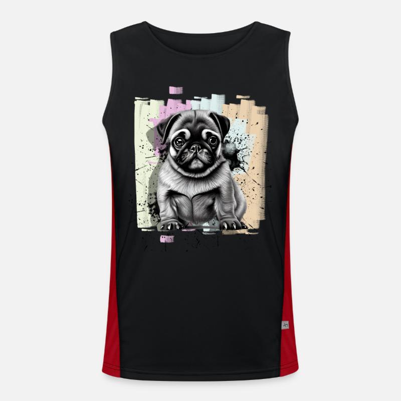 Mops Funktionelles Kontrast-Tank Top für Männer 