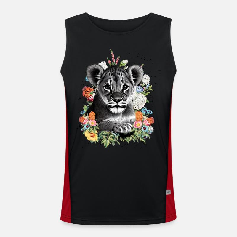 Fleurs de lion Débardeur respirant contrasté Homme 