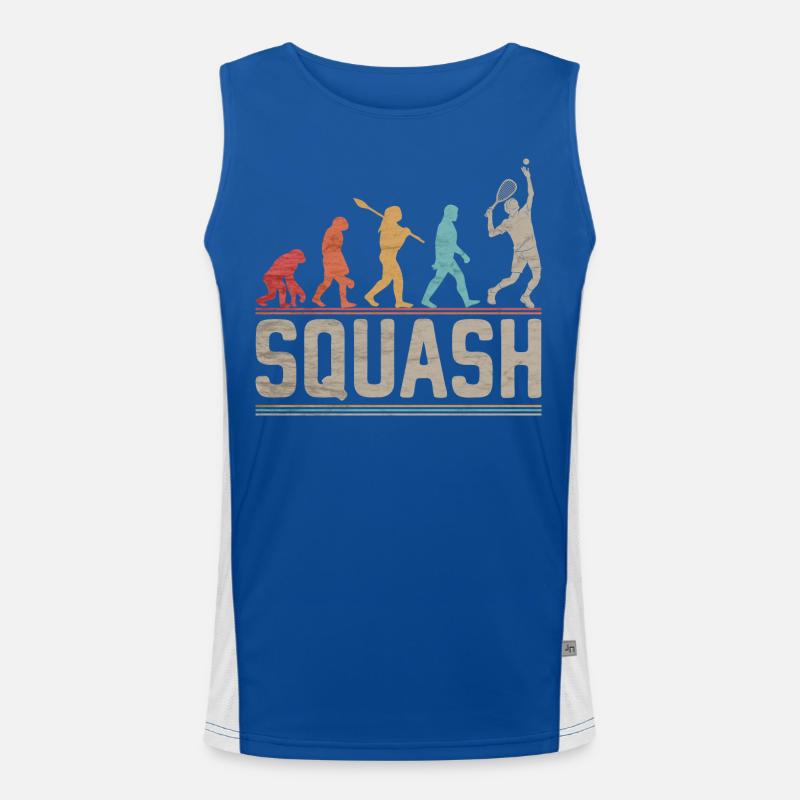 Squash Evolution - Squash Player Evolution Funktionelles Kontrast-Tank Top für Männer 