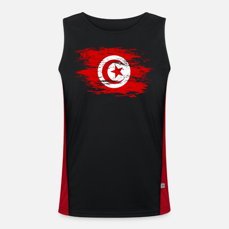 Drapeau tunisien utilisé Débardeur respirant contrasté Homme 