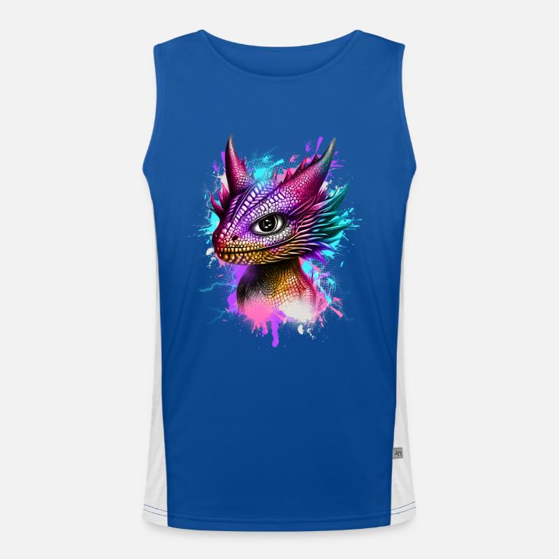 Kleiner Drache Bunt Funktionelles Kontrast-Tank Top für Männer 