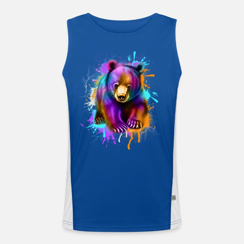 Kleiner Bär Bunt Funktionelles Kontrast-Tank Top für Männer 