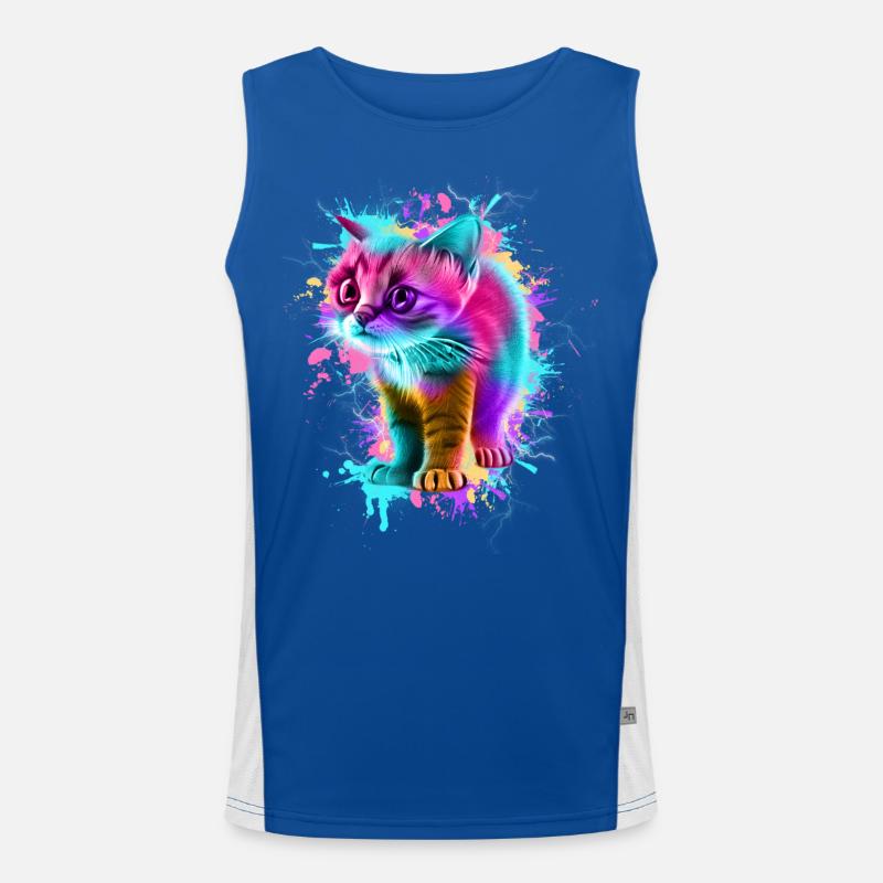 Katze Bunt Funktionelles Kontrast-Tank Top für Männer 