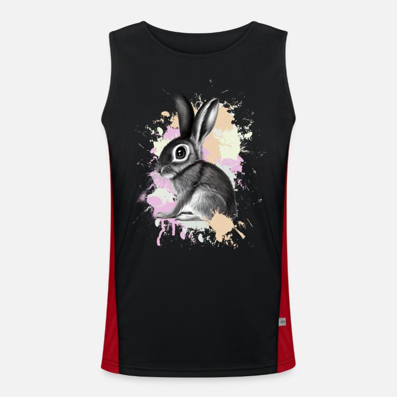 Rabbit Rabbit - Men's Functional Contrast Tank Top  - black/red