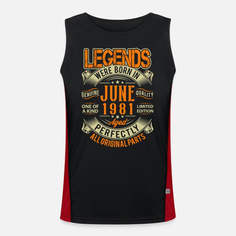 1981 Juni Geburtstag Legende Funktionelles Kontrast-Tank Top für Männer 