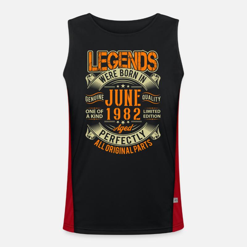 1982 Juin Birthday Legend Débardeur respirant contrasté Homme 
