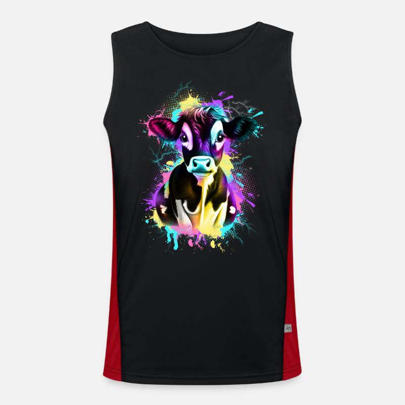 Kuh Funktionelles Kontrast-Tank Top für Männer 