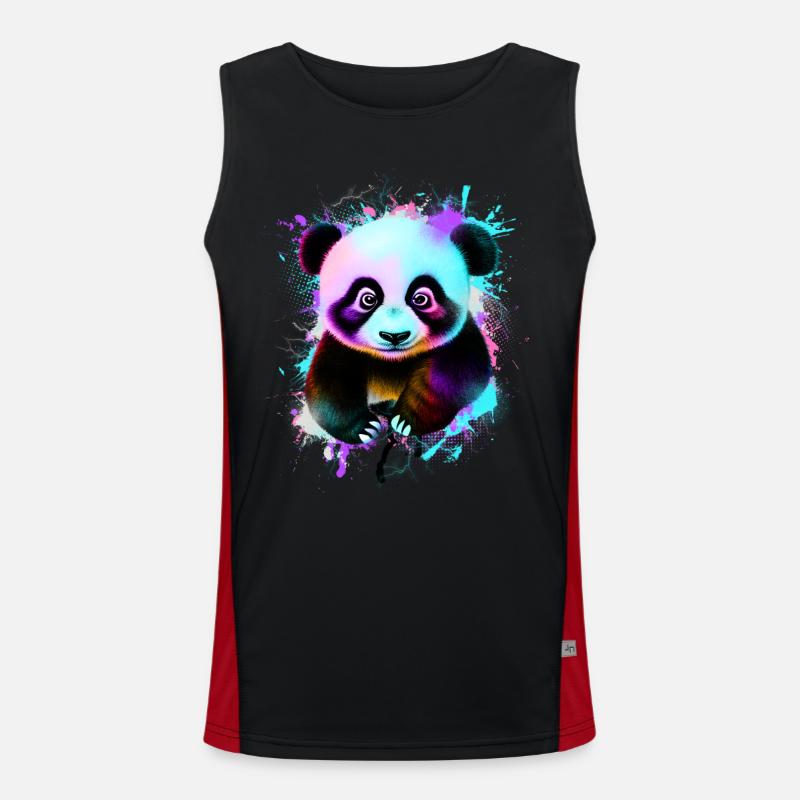 Panda Funktionelles Kontrast-Tank Top für Männer 