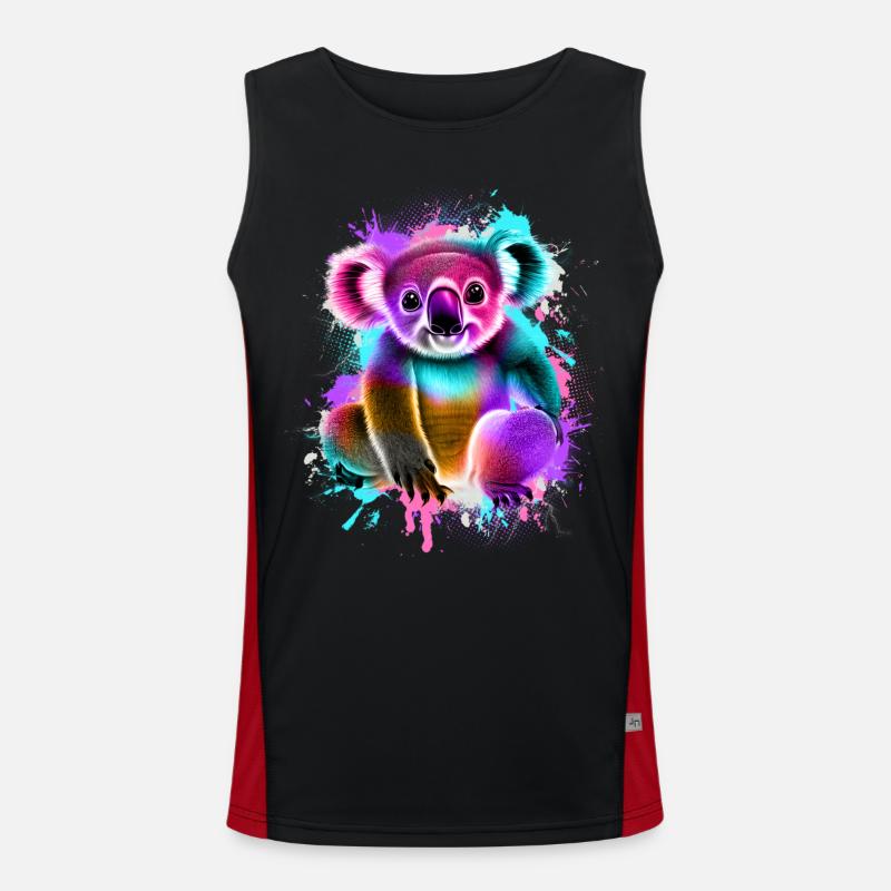 Koala - Men's Functional Contrast Tank Top  - black/red