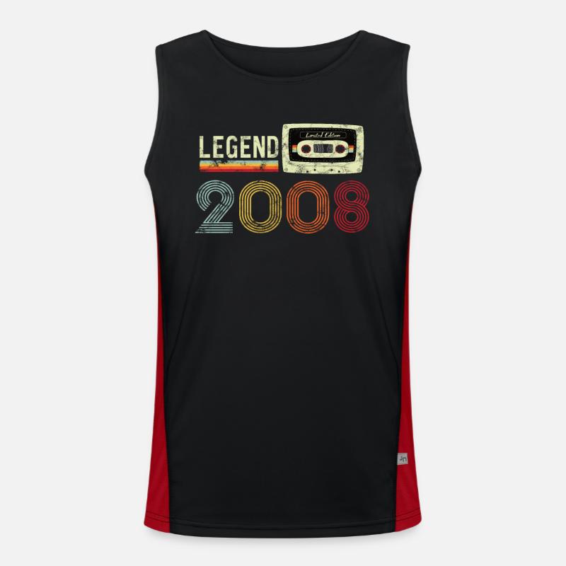 2008 Geburtstag Vintage Cassette Funktionelles Kontrast-Tank Top für Männer 