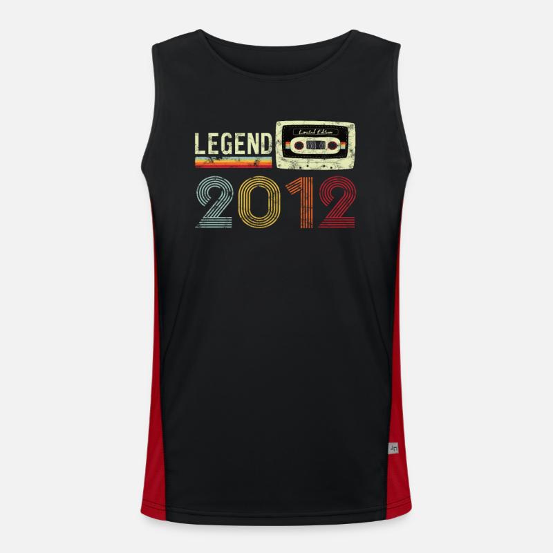 2012 Geburtstag Vintage Cassette Funktionelles Kontrast-Tank Top für Männer 