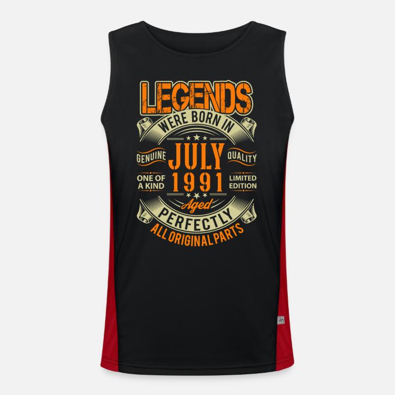 1991 Juli Geburtstag Legende Funktionelles Kontrast-Tank Top für Männer 