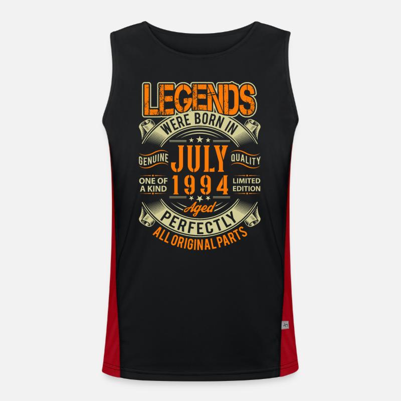 1994 July Birthday Legend - Men's Functional Contrast Tank Top - black/red