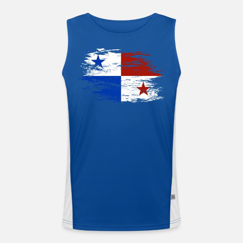 Panama Flagge used Funktionelles Kontrast-Tank Top für Männer 