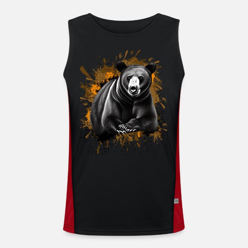 Bär Funktionelles Kontrast-Tank Top für Männer 