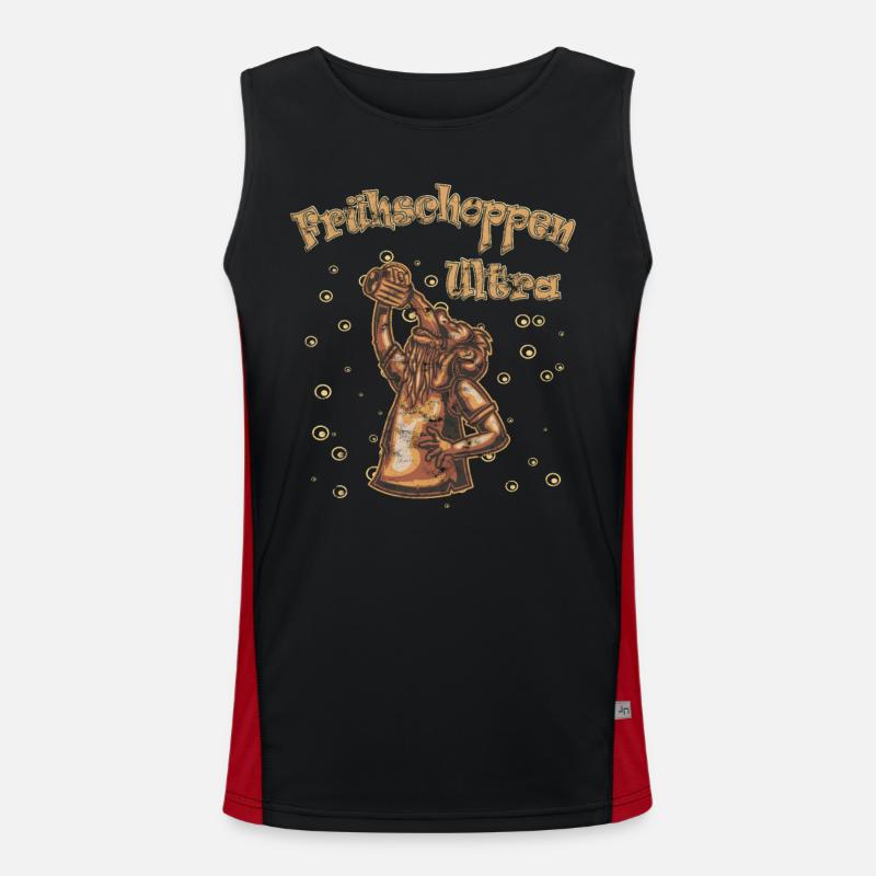 Frühschoppen Ultra Man with Beer brown Funktionelles Kontrast-Tank Top für Männer 