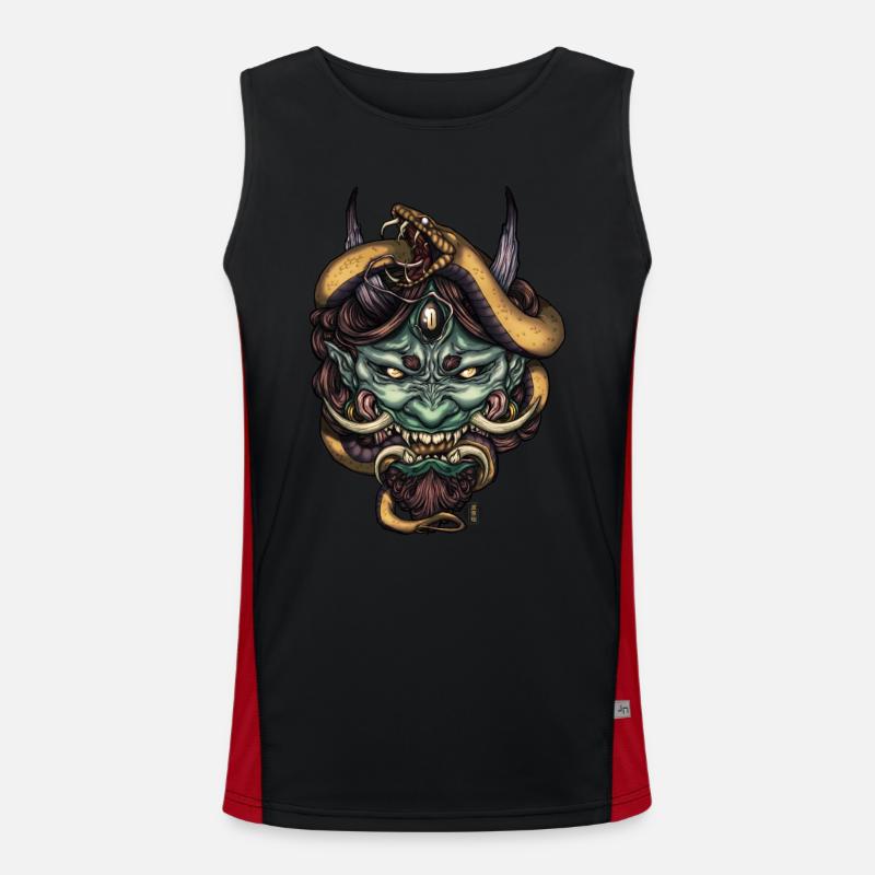 Serpent Vert Oni Démon Débardeur respirant contrasté Homme 