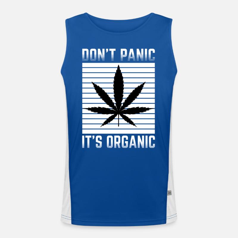 Cannabis Marijuana Weed Smoking Men's Functional Contrast Tank Top 