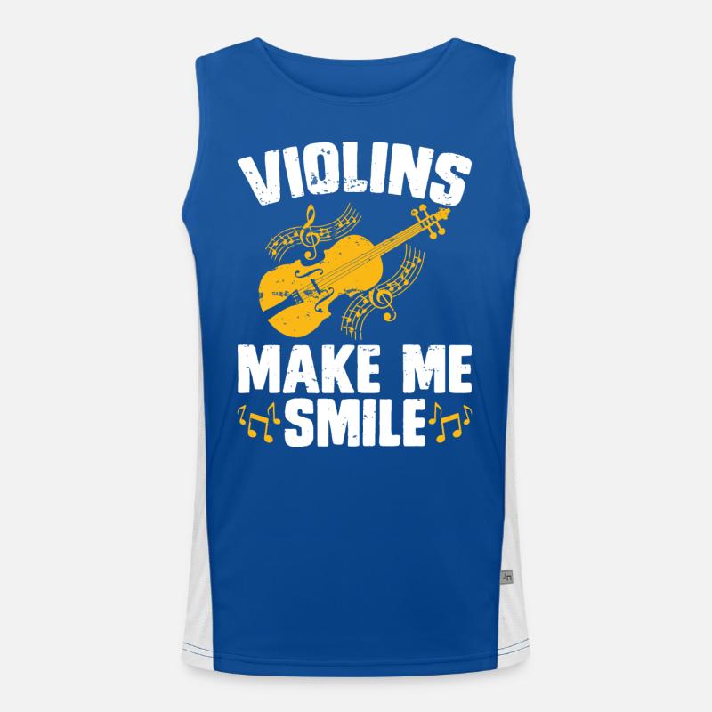 Violin Violinist Men's Functional Contrast Tank Top 