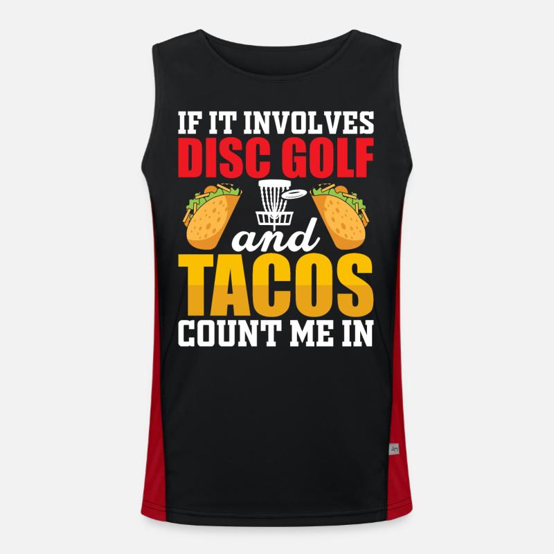 Disc Golf Tacos - Men's Functional Contrast Tank Top  - black/red