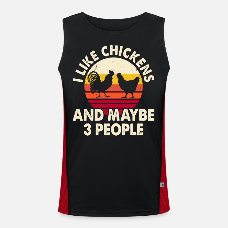 Chickens Chicken - Men's Functional Contrast Tank Top  - black/red