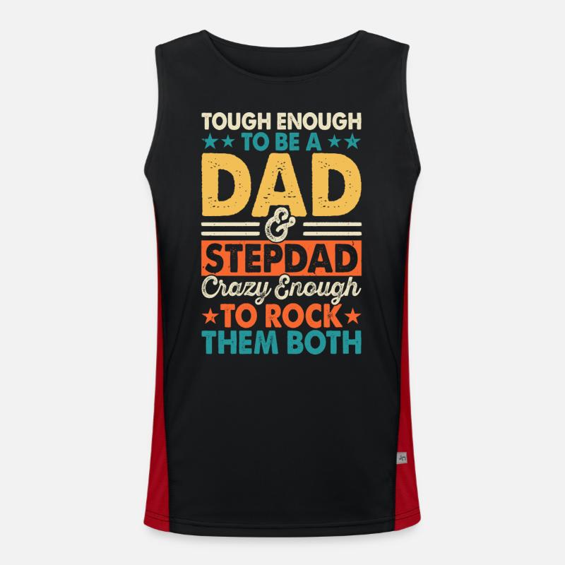 Daddy stepfather - Men's Functional Contrast Tank Top  - black/red