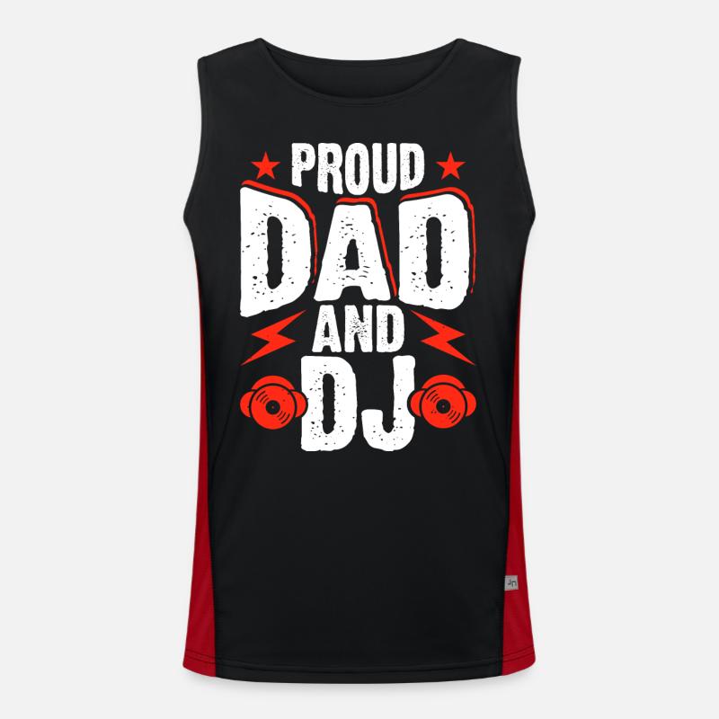 Papa Dj - Men's Functional Contrast Tank Top  - black/red