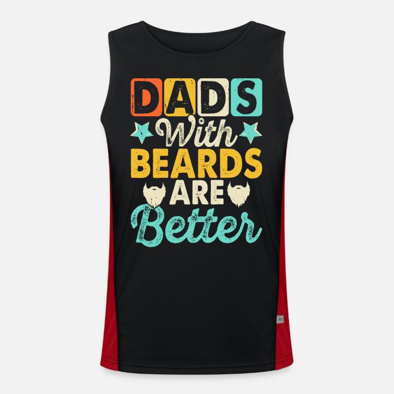 Daddy with a beard - Men's Functional Contrast Tank Top  - black/red